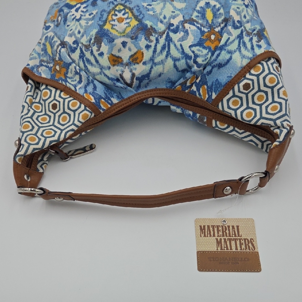Blue and Brown Patterned Women's Bag - Picture 4 of 6
